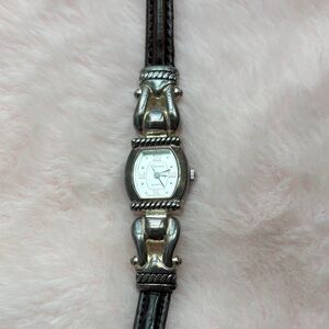 Brighton Geneva Vintage Silver and Black Women's Watch